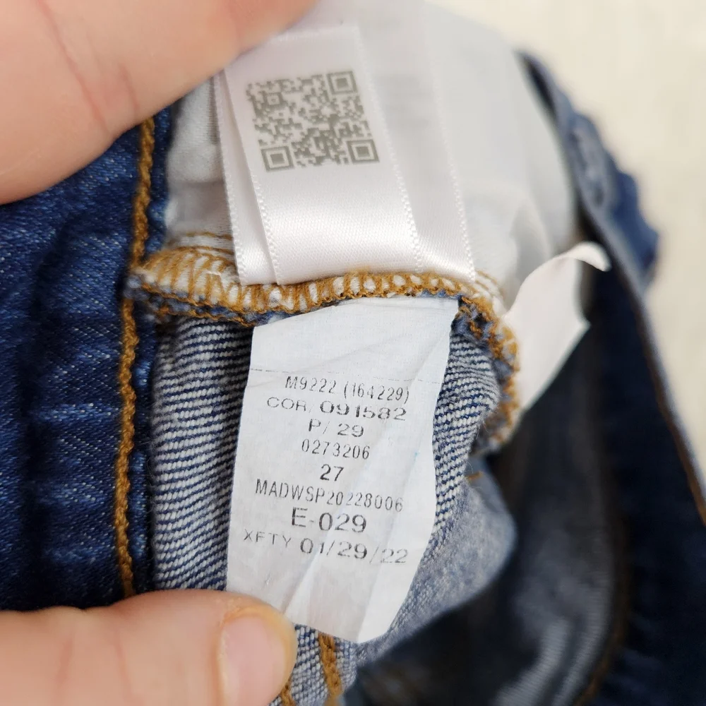 Madewell High Rise Dark Wash Cuffed Denim Shorts